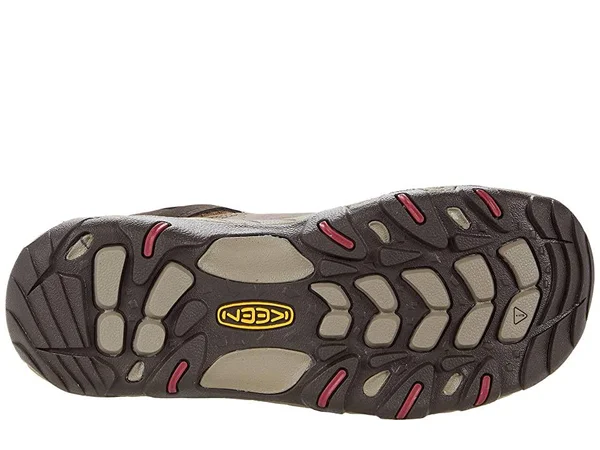 Keen Women's Waterproof Steens Leather Boot Size 5, in Toasted Coconut/Tibetan Red