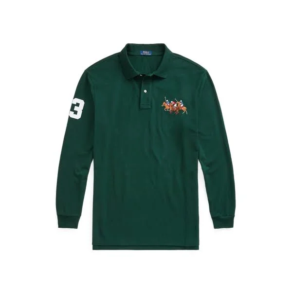 Ralph Lauren Men's Triple-Pony Mesh Polo Shirt - Size XL Tall in College Green
