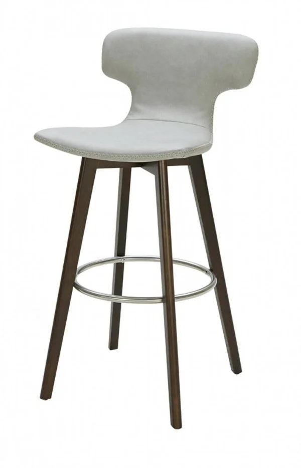 Modrest Zach Grey Eco-Leather Bar Stool
