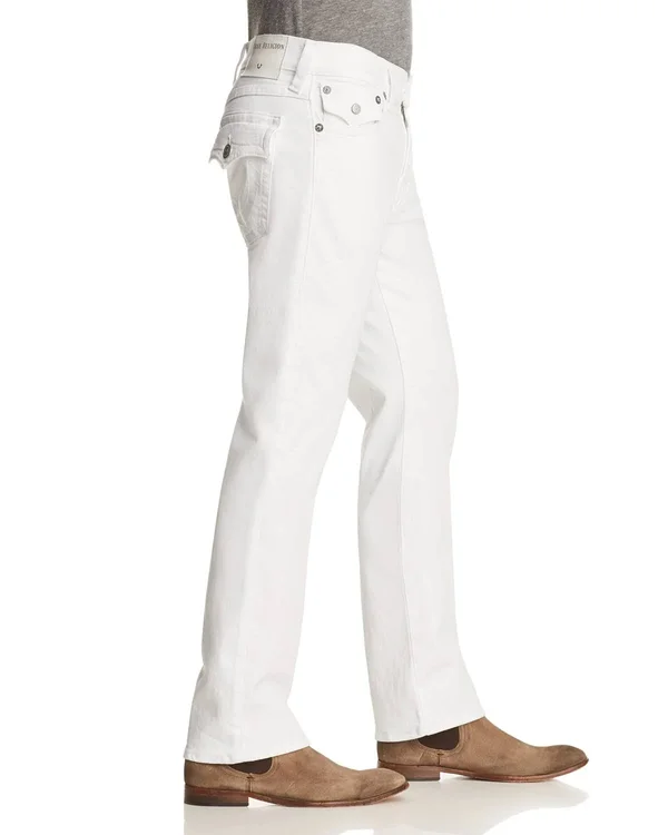 True Religion Men's Ricky W Flap Straight Fit Jeans - Optic White - Size 31