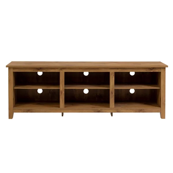 70 Wood Media TV Stand Storage Console Barnwood Saracina Home Brown