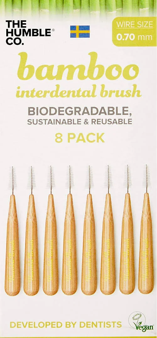 Humble Brush Bamboo Interdental Brush Yellow - Size 7 - 8 Pack
