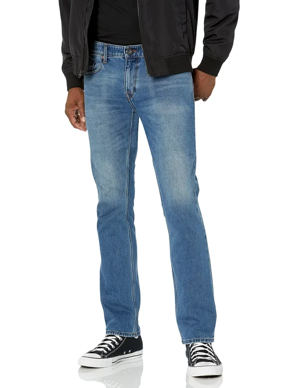 Volcom Vorta Slim Fit Jeans Men's Denim - Middle Broken Blue, Size 36