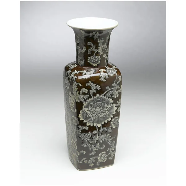 AA Importing 59704 Square Brown and Gray Vase - 16.75 x 6 x 6 Inches