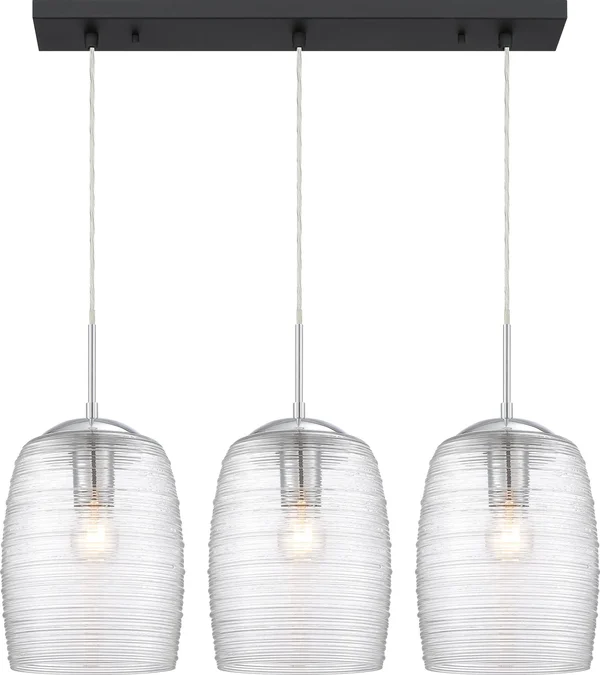 Quoizel 3 Light Realm Island Chandelier Earth Black RLM331EK