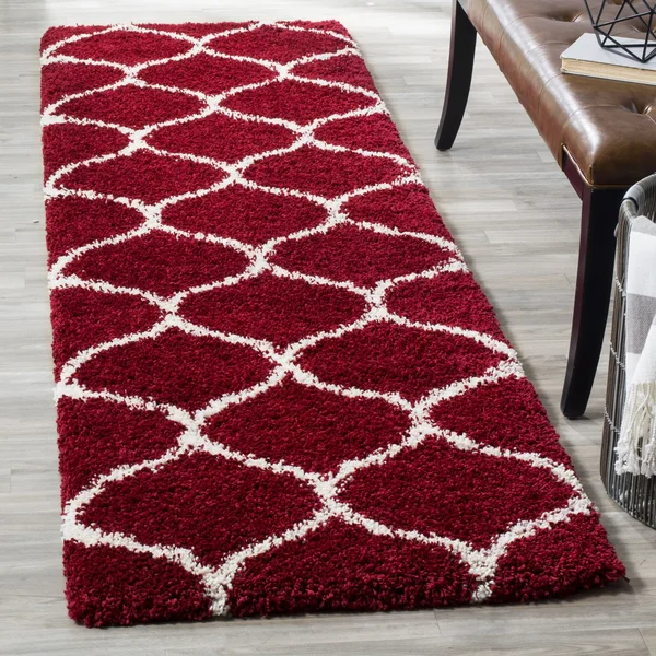 Safavieh Hudson Shag SGH280R Red/Ivory 3& x 5& Area Rug