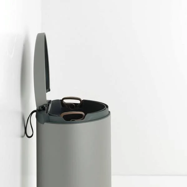 Brabantia 119620 Kitchen Bin, Steel, Mineral Concrete Grey, 40L