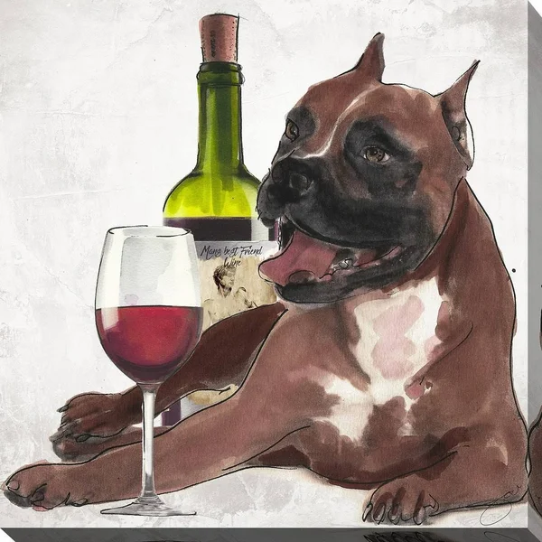 Picture Perfect International by Jodi 'Wine A Bit' Giclee Stretched Canvas Wall Art - 36 Inches x 36 Inches x 1.5 Inches