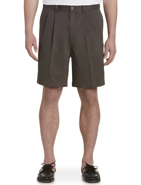 Big & Tall Harbor Bay Waist-Relaxer Pleated Shorts