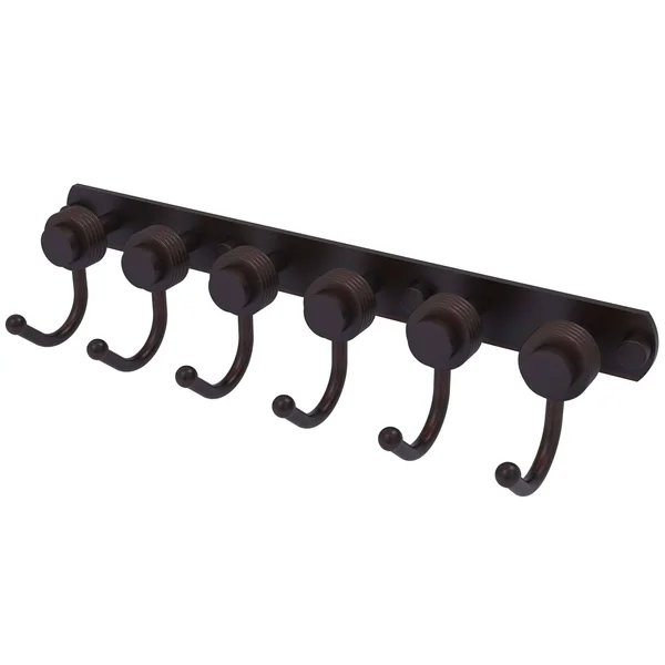 Allied Brass Mercury Collection 6 Position Tie and Belt Rack with Groovy Accent - Venetian Bronze