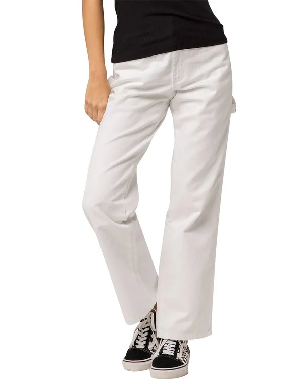 Women's Dickies Relaxed Fit Carpenter Pants, Size 5 - White