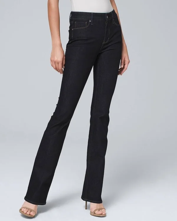 Women's Ultimate Sculpt High-Rise Skinny Flare Jeans, Midnight Rinse Wash, Size 4 - Regular by White House Black Market