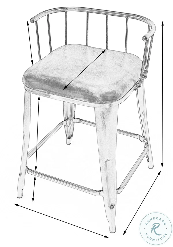 Butler Coriander Iron & Leather Counter Stool
