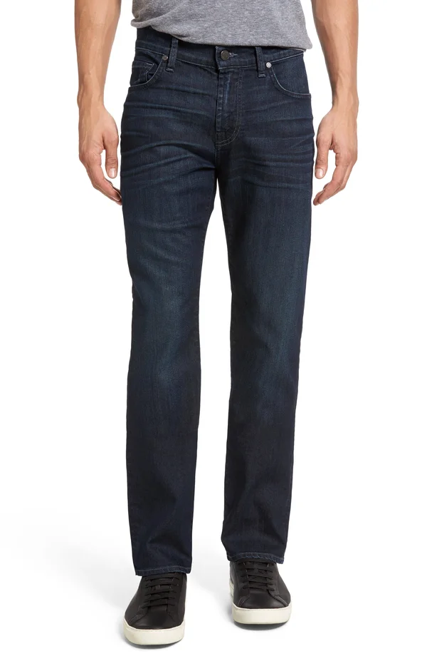 7 for All Mankind Size 38/33 Airweft Denim Adrien Slim Tapered with Clean Pocket in Perennial