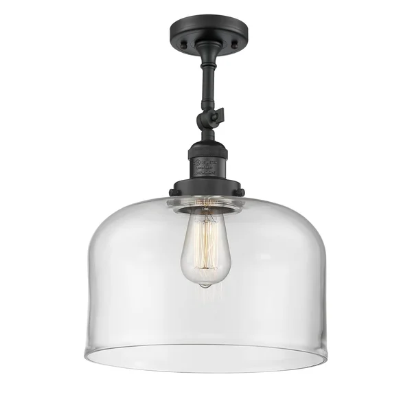 Innovations 201F-BK-G72-L-LED Matte Black X-Large Bell 1 Light Semi-Flush Mount