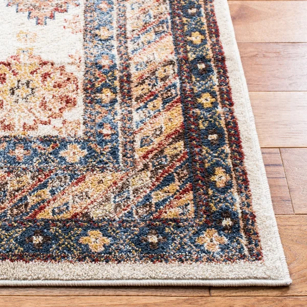 Safavieh BIJ653B-5SQ Square Traditional Bijar Area Rug Royal & Ivory - 5 x 5 ft.