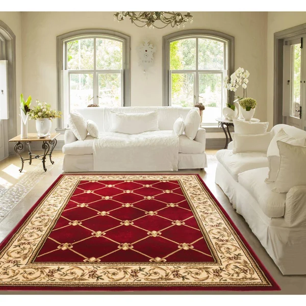 Well Woven Agra Royal Trellis Area Rug - 3&11x22 x 5&3x22 (Red/Beige)