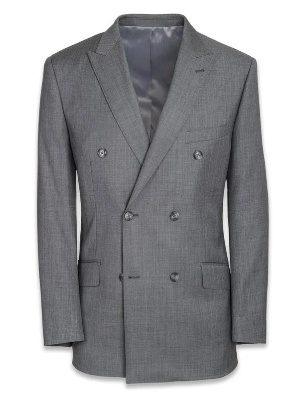 Men's Suit - Classic Fit in Solid Grey Sharkskin - Paul Fredrick