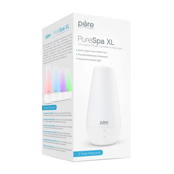 Pure Enrichment PureSpa XL – Extra Large Premium Aroma Diffuser with 2, 000ml Tank – 3-in-1