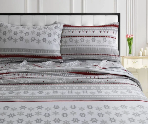 Tribeca Living Comfy Stripe 170-GSM Cotton Flannel Printed Extra Deep Pocket Sheet Set - Size: Twin