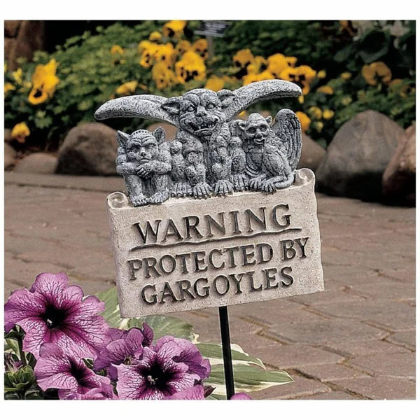 Design Toscano Beware of Gargoyles Sign - Set of 2