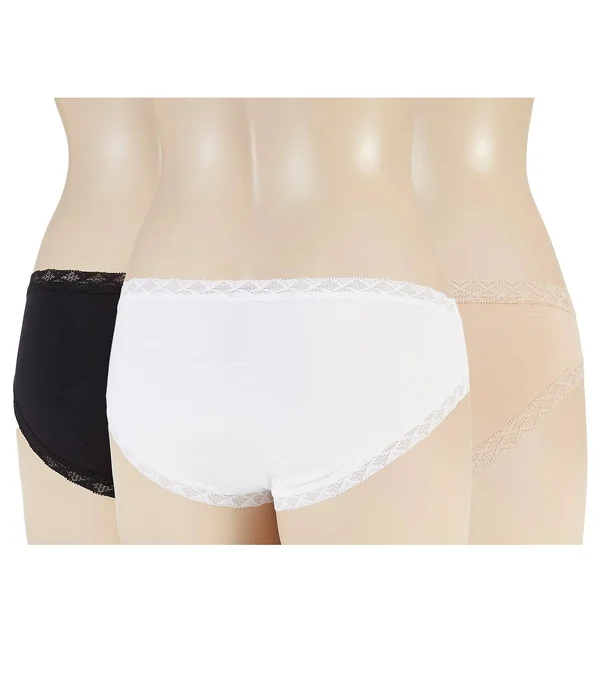 Natori Bliss Girl Lace Trim Brief Panty 3-Pack - M