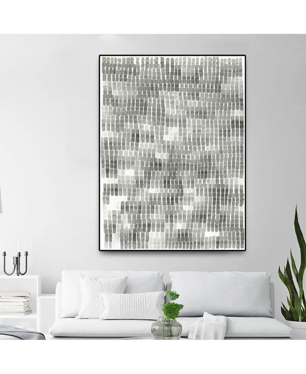Giant Art Woven Reeds III Oversized Framed Canvas - 40x22 x 60x22 - Multi