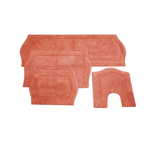 Home Weavers Waterford Bath Rug, 4 Piece Set - Coral