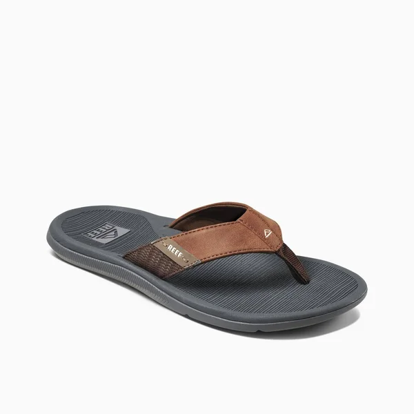 Reef Men's Santa Ana Flip Flops - Grey/Tan 7