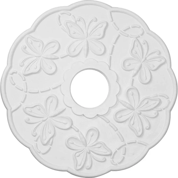 17 7/8x22OD x 3 7/8x22ID x 1x22P Terrones Butterfly Ceiling Medallion (Fits Canopies Up to 3 7/8x22) - Hand-Painted Pot of Cream