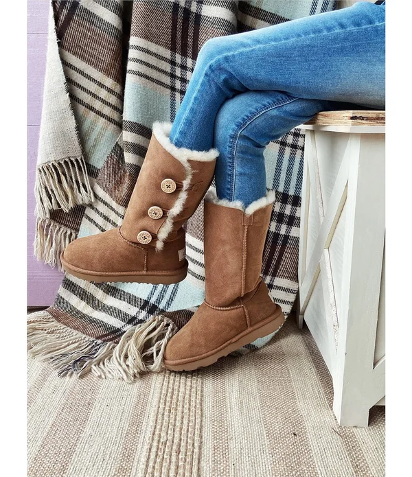 Ugg Kids Bailey Button Triplet II Boot Chestnut