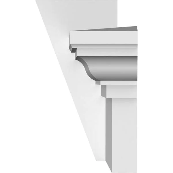 Ekena Millwork CRH06X33KF 33x22 Bottom Width x 36 1/2x22 Top Width x 6x22H x 1x22P Traditional Crosshead w/ Flat Keystone