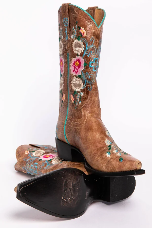 Macie Bean Rose Garden Cowgirl Boots - Snip Toe