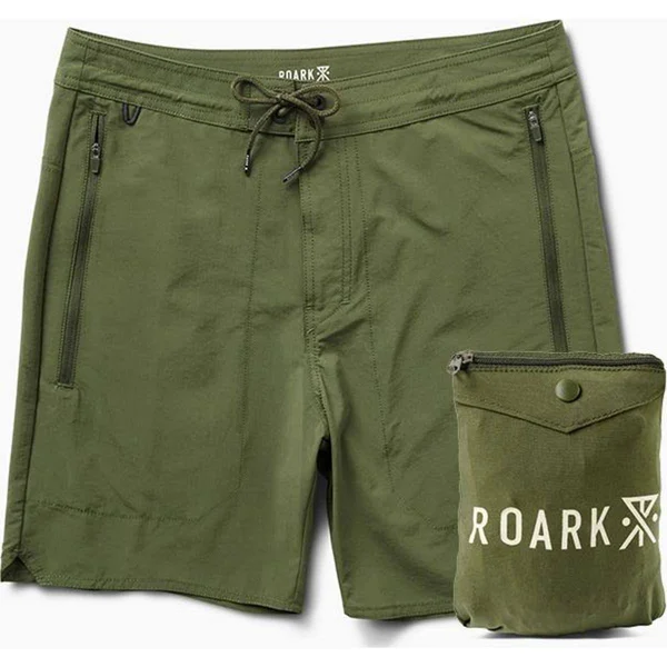 Layover Trail Travel Shorts 18x22 Dark Army, 34