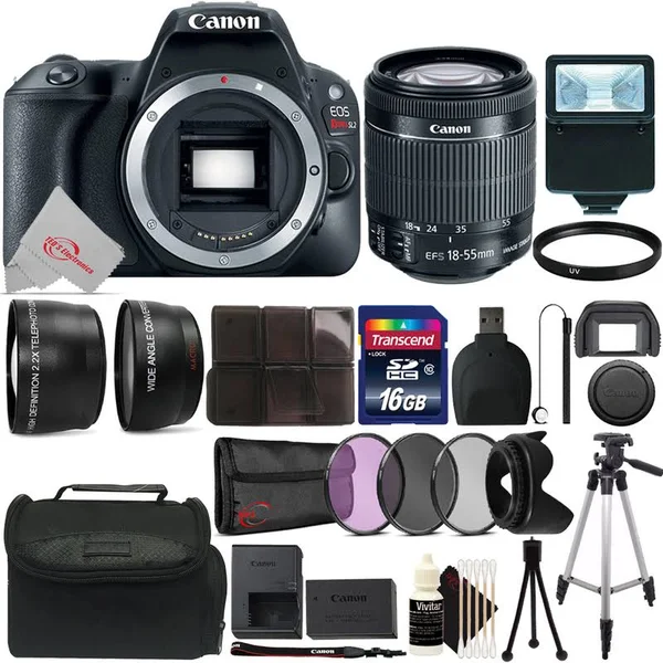 Canon Eos Rebel SL2, 200D Body+ 3 Lens Kit 18-55mm Is STM + 16GB + fl