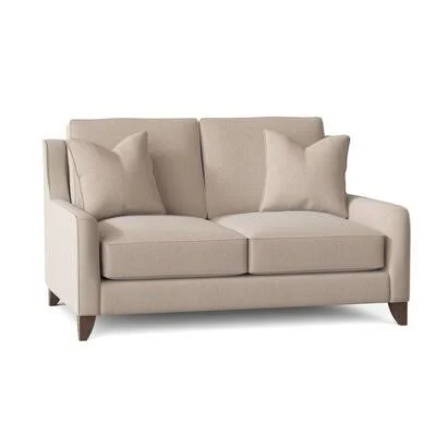 Haleigh 56x22 Square Arm Loveseat Wayfair Custom Upholstery Body Fabric: Lizzy Linen