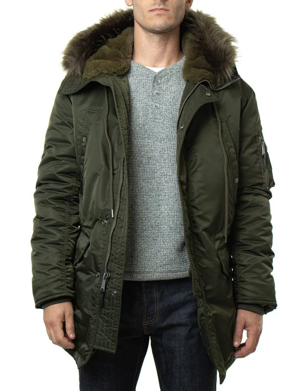Schott NYC 9838 Men's N3B Parka - Olive Size 5XL