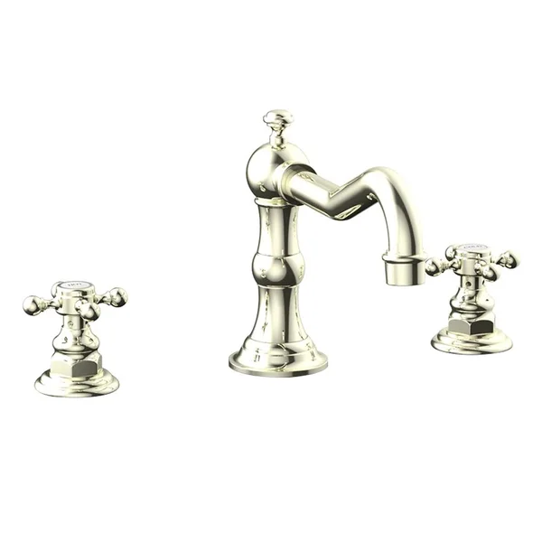 Phylrich 161-40-014 Henri 8 5/8x22 Two Cross Handle Widespread/Deck Mounted Roman Tub Faucet in Polished Nickel