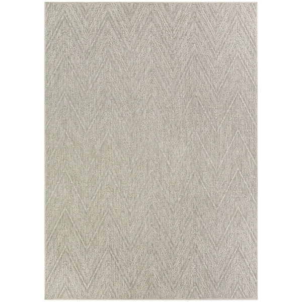 BALTA US Kava Charcoal 5 ft. x 7 ft. Chevron Flatweave Indoor/Outdoor Area Rug - Grey