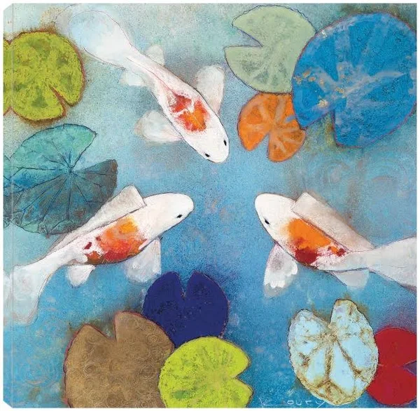 Koi 2 Canvas Art by Aleah Koury 22X22 Fineartcanvas