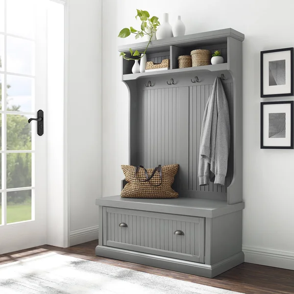 Crosley Seaside Hall Tree Distressed Gray
