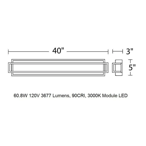 WAC Equation LED Bathroom Vanity & Wall Light - WS-26940-BK