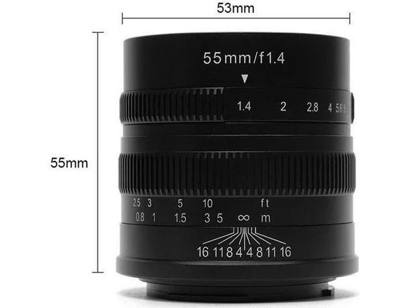 7artisans 55mm f/1.4 Manual Fixed Lens (Black) for Sony E-Mount