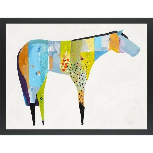 Easy Art Prints Anthony Grant&s &Horse NO. 27& Premium Canvas Art - 12 x 16 - Classic Black Frame