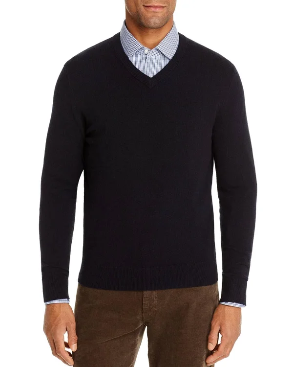 Bloomingdale&s Ivory Cashmere V-Neck Sweater - US Medium