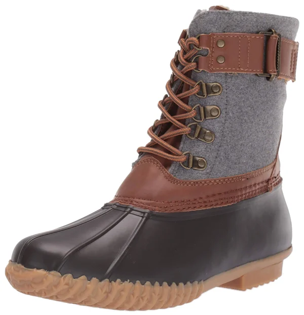 JBU by Jambu Women's Calgary Duck Boot - Grey Felt/Brown 7.5