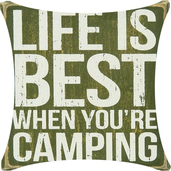 Sufam Set of 4 Pillow Cases Life Is When You Camping Camper Better Are Round Best Throw Pillowcase Cover Cushion Case Home Decor