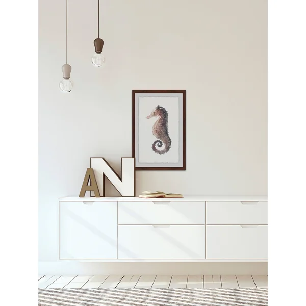 Marmont Hill Stiff Seahorse Framed Painting Print