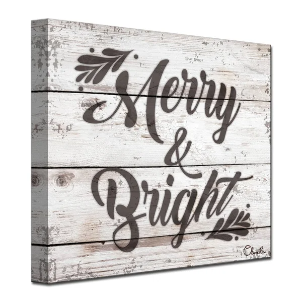 Brown and Gray Merry Christmas Wrapped Square Wall Art Decor 12x22 x 12x22