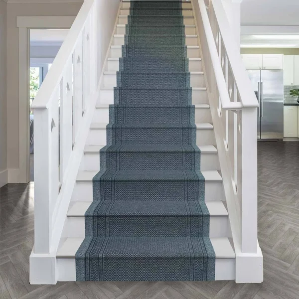 runrug USA Aztec Gray Stair Carpet Runner Length: 7 foot - WIDTHS